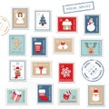 Christmas Postal Stamps Set.