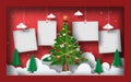 Christmas postcard banner background, Blank photo with Christmas Tree Royalty Free Stock Photo