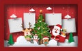 Christmas postcard banner background, Blank photo with Christmas Tree in frame Royalty Free Stock Photo