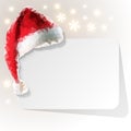 Christmas Postcard with Santa Claus Cap Polygonal.