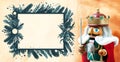 Christmas poster postal with a nutcrack figure