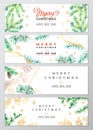 Christmas Poster set. Vector illustration of Christmas Background with branches of christmas tree