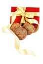 Christmas present with ball Royalty Free Stock Photo