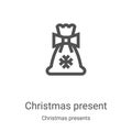 christmas present icon vector from christmas presents collection. Thin line christmas present outline icon vector illustration. Royalty Free Stock Photo