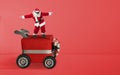 Christmas present like a car. Concept of priority and fast delivery Royalty Free Stock Photo