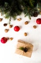 Christmas present in rustic style Royalty Free Stock Photo