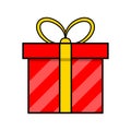 Christmas present simple icon for christmas design isolated on w