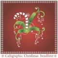 Christmas present on the spruse. Royalty Free Stock Photo
