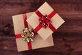 Christmas  presents with a bow Royalty Free Stock Photo