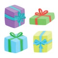 Christmas presents collection. Vector illustration of cartoon gifts