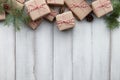 Christmas presents and gift boxes wrapped in kraft paper Royalty Free Stock Photo