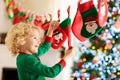 Christmas presents for kids. Advent calendar Royalty Free Stock Photo