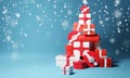 Christmas Presents and Snowfall Royalty Free Stock Photo