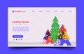 Christmas Preview Mock Up website with Flat Color Concept Royalty Free Stock Photo