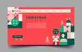 Christmas Preview Mock Up website with Flat Color Concept Royalty Free Stock Photo