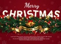 Christmas Price tag banner  Xmas sparkling lights garland with gifts box. Royalty Free Stock Photo