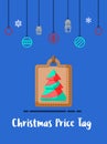 Christmas Price Tag icon with christmas ornament elements hanging Royalty Free Stock Photo