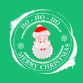 Christmas print with the face of Santa Claus green