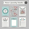 Christmas Printable Journaling Cards. Line Style Jornal Pages Royalty Free Stock Photo