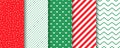 Christmas prints. Seamless patterns. Festive wrapping paper. Vector illustration