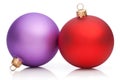 Christmas Purple and Red Baubles Royalty Free Stock Photo