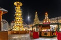 Christmas pyramid at Striezelmarkt in Dresden in Germany Royalty Free Stock Photo