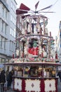 Christmas pyramide Dusseldorf showing Jan wellem and Joseph Beuys