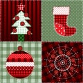 Christmas quilt pattern Royalty Free Stock Photo