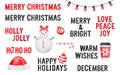 Christmas quotes and text messages decorated with cosy winter symbols.