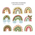 Christmas rainbow vector set. Royalty Free Stock Photo