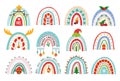 Christmas rainbow vector set xmas Winter pattern Royalty Free Stock Photo