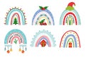 Christmas rainbow vector set xmas Winter pattern