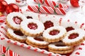 Christmas Raspberry Almond Linzer Torte Cookies Royalty Free Stock Photo