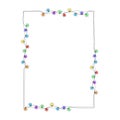 Christmas rectangular frame of Christmas garland, frame of Christmas colored lights garland