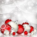 Christmas red background with balls