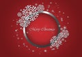 Christmas red background with snowflake.
