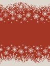 Christmas red background with snowflakes. Royalty Free Stock Photo