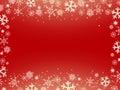 Christmas red background with snowflakes Royalty Free Stock Photo