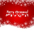 Christmas red background with snowflakes