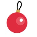 Christmas  red ball bauble. Hand drawn vector illustration Royalty Free Stock Photo