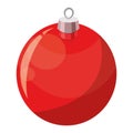 Christmas red ball symbol of 2022. New year, year of the tiger, water sign ro Chinese calendar. Vector for postcards Royalty Free Stock Photo