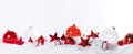 Christmas red balls on snow Royalty Free Stock Photo