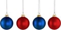 Red and Blue Baubles - Isolated