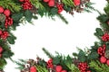 Christmas Red Bauble Border Royalty Free Stock Photo