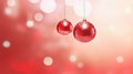 Christmas red baubles with copy space. Abstract holiday background Royalty Free Stock Photo