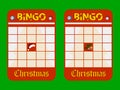 Christmas red blank decorated bingo cards