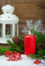 Christmas red candle Royalty Free Stock Photo