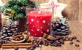 Christmas red candles and spice Royalty Free Stock Photo