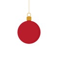 Christmas red and gold ball ornament vector Royalty Free Stock Photo