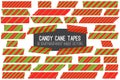 Christmas Red Green Candy Cane Washi Tape Isolated Vector Strips. Royalty Free Stock Photo